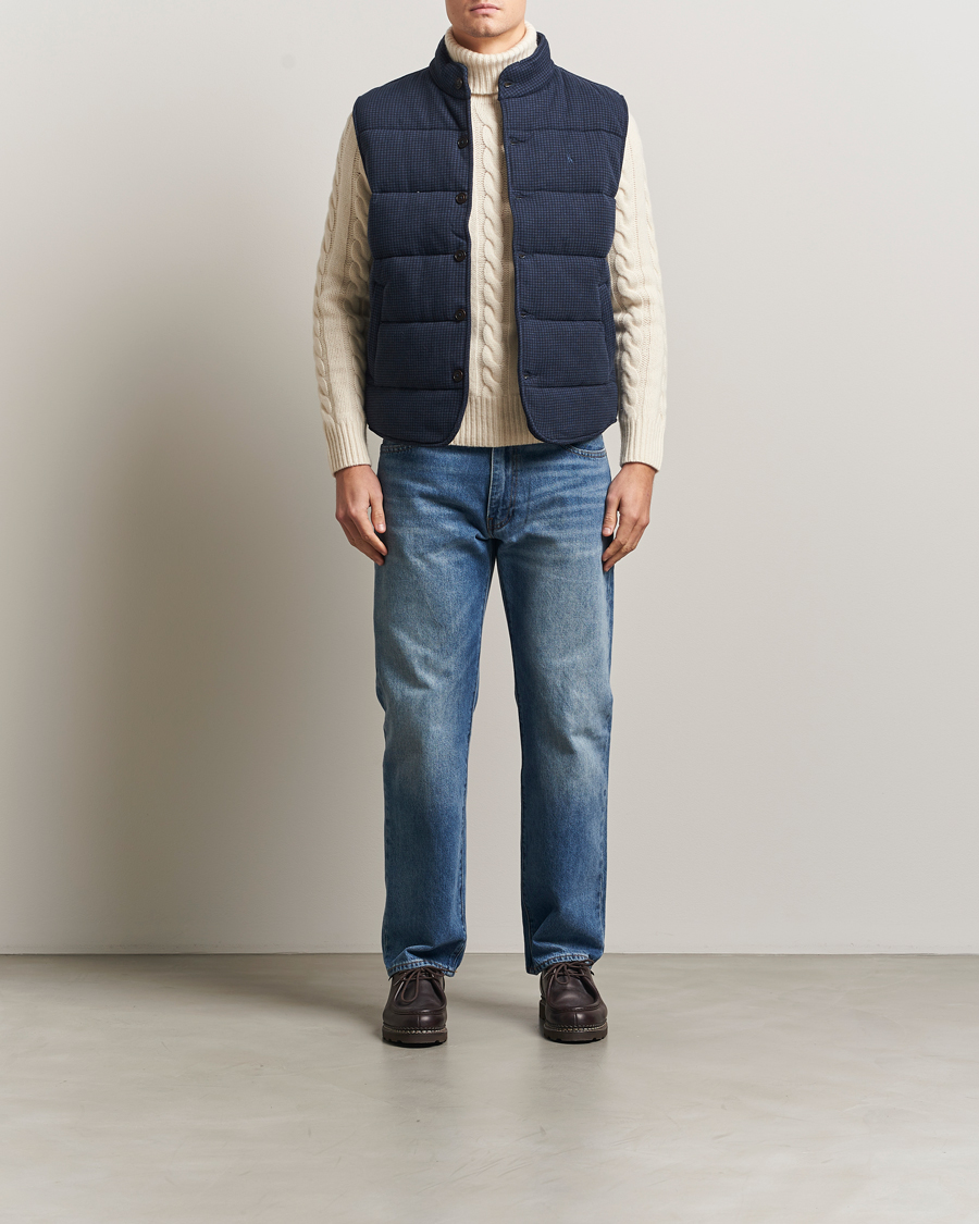 Mies | Ulkoliivit | Polo Ralph Lauren | Knitted Dogtooth Vest Winter Navy Heather