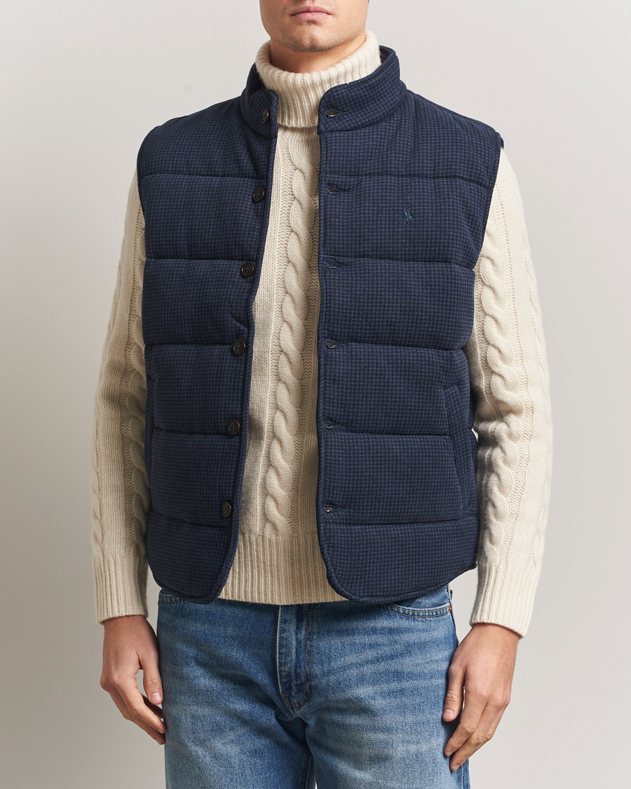 Mies | Ulkoliivit | Polo Ralph Lauren | Knitted Dogtooth Vest Winter Navy Heather