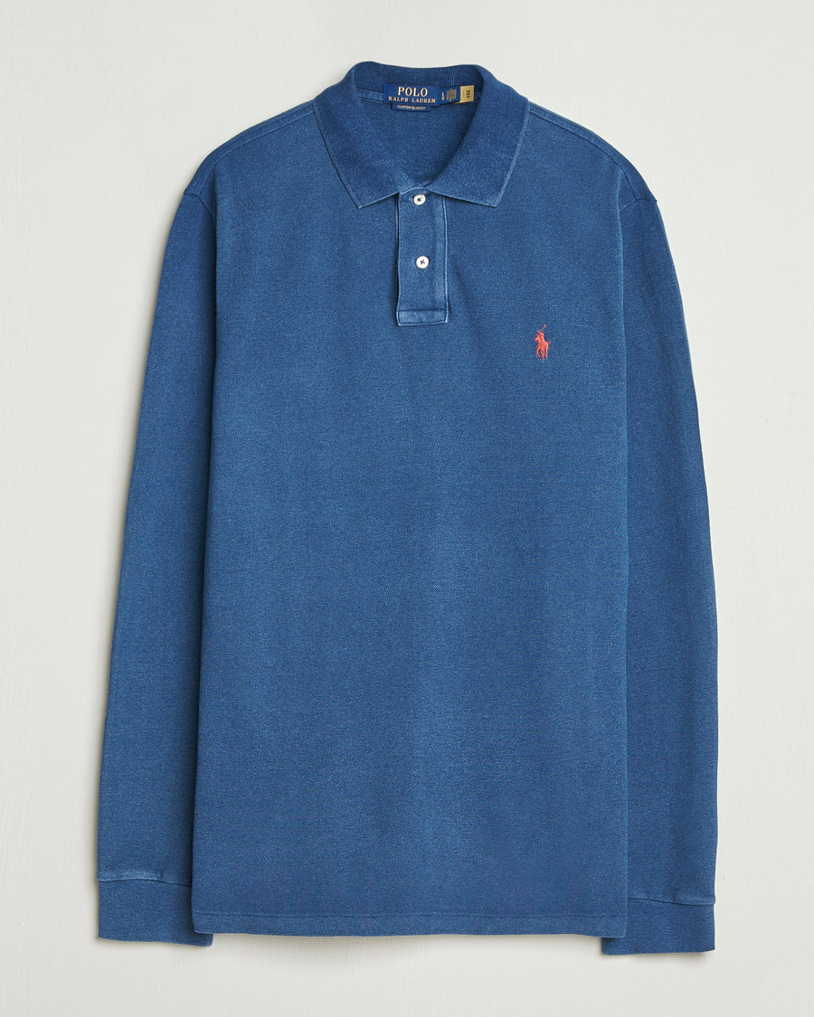 Mies | Pikeet | Polo Ralph Lauren | Custom Slim Fit Long Sleeve Polo Shirt Medium Indigo