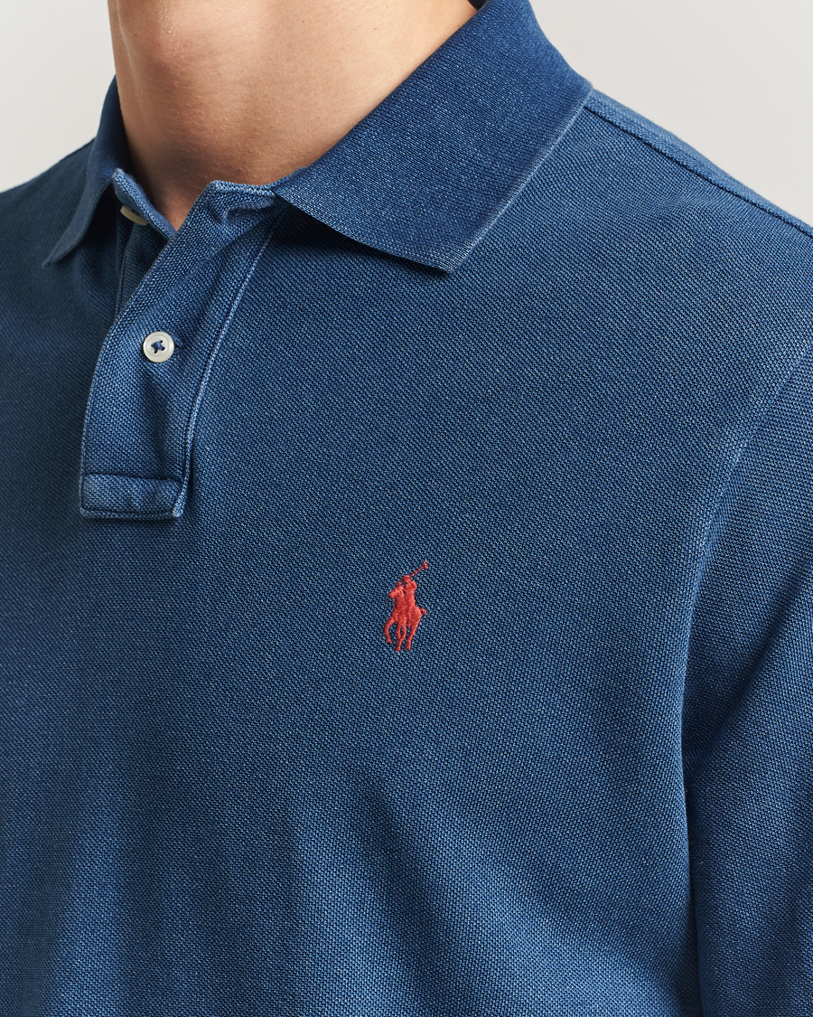 Mies | Pikeet | Polo Ralph Lauren | Custom Slim Fit Long Sleeve Polo Shirt Medium Indigo