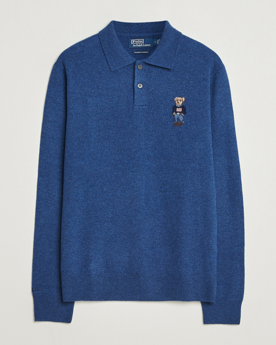 Mies | Pikeet | Polo Ralph Lauren | Washed Long Sleeve Bear Polo Rustic Navy Heather
