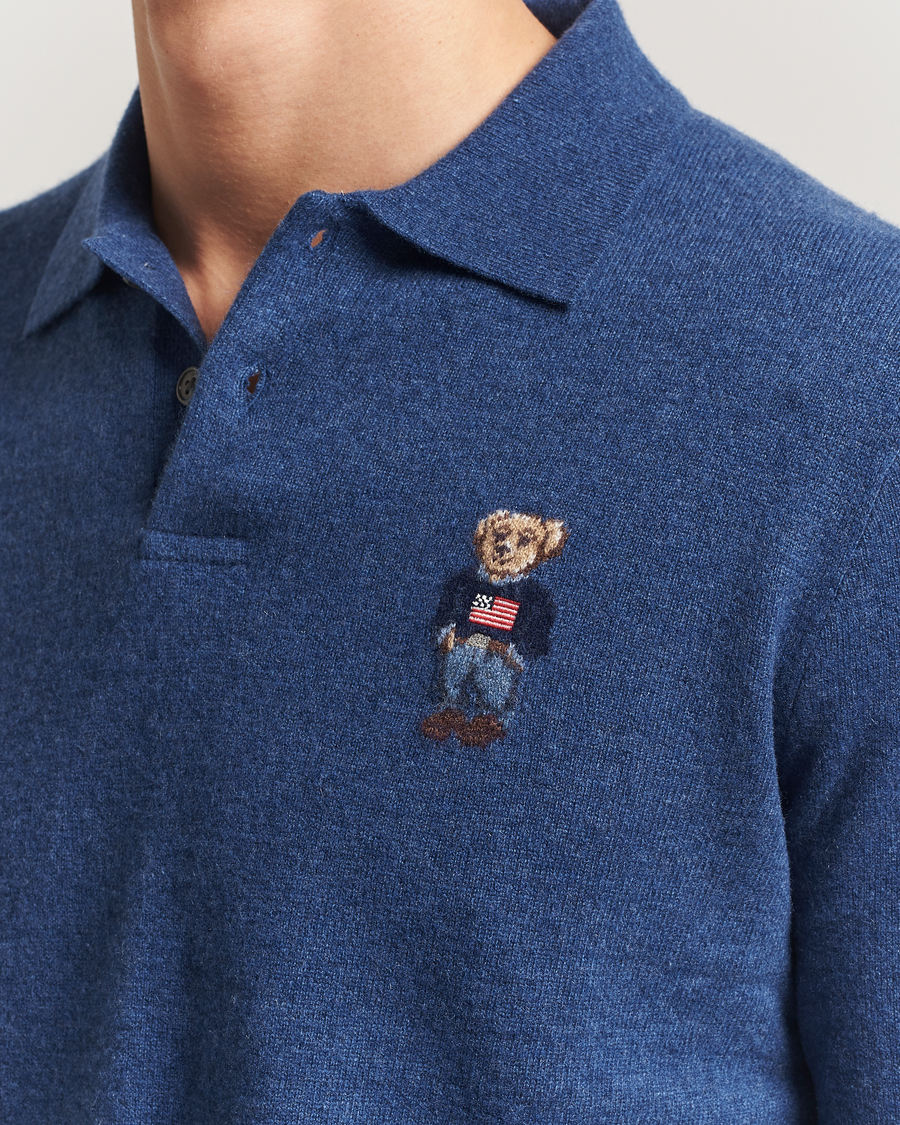 Mies | Pikeet | Polo Ralph Lauren | Washed Long Sleeve Bear Polo Rustic Navy Heather