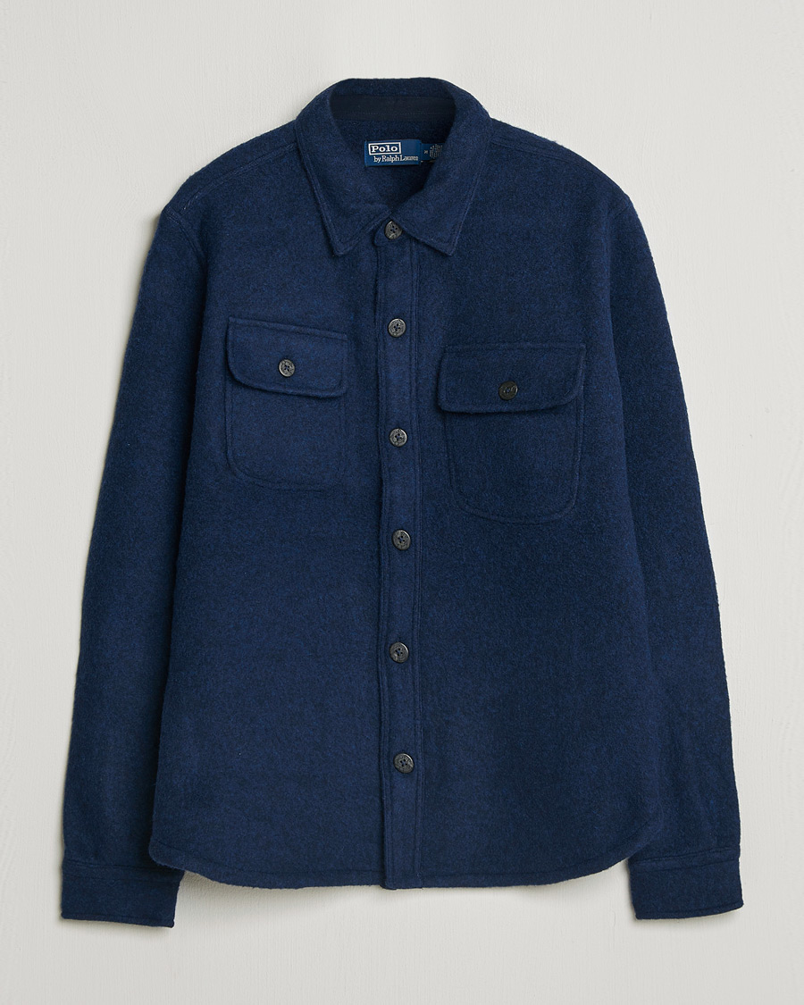 Mies | Kauluspaidat | Polo Ralph Lauren | Felted Wool Pocket Shirt RL Navy