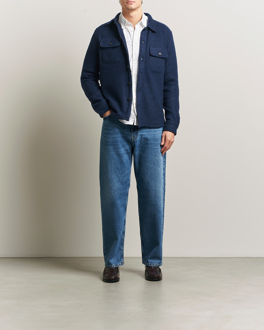 Mies | Kauluspaidat | Polo Ralph Lauren | Felted Wool Pocket Shirt RL Navy