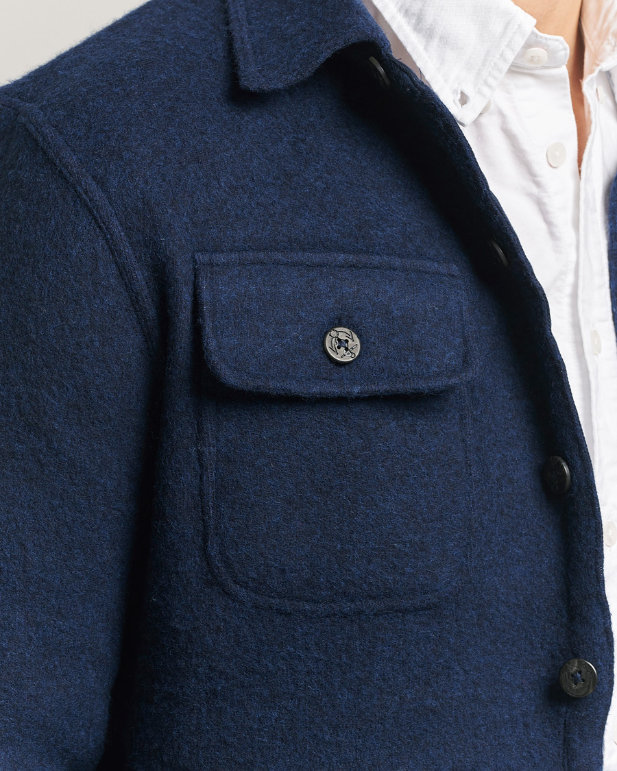 Mies | Kauluspaidat | Polo Ralph Lauren | Felted Wool Pocket Shirt RL Navy