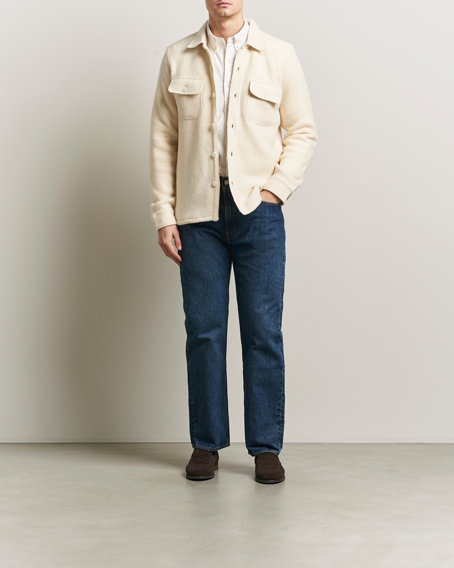 Mies | Kauluspaidat | Polo Ralph Lauren | Felted Wool Pocket Shirt Andover Cream