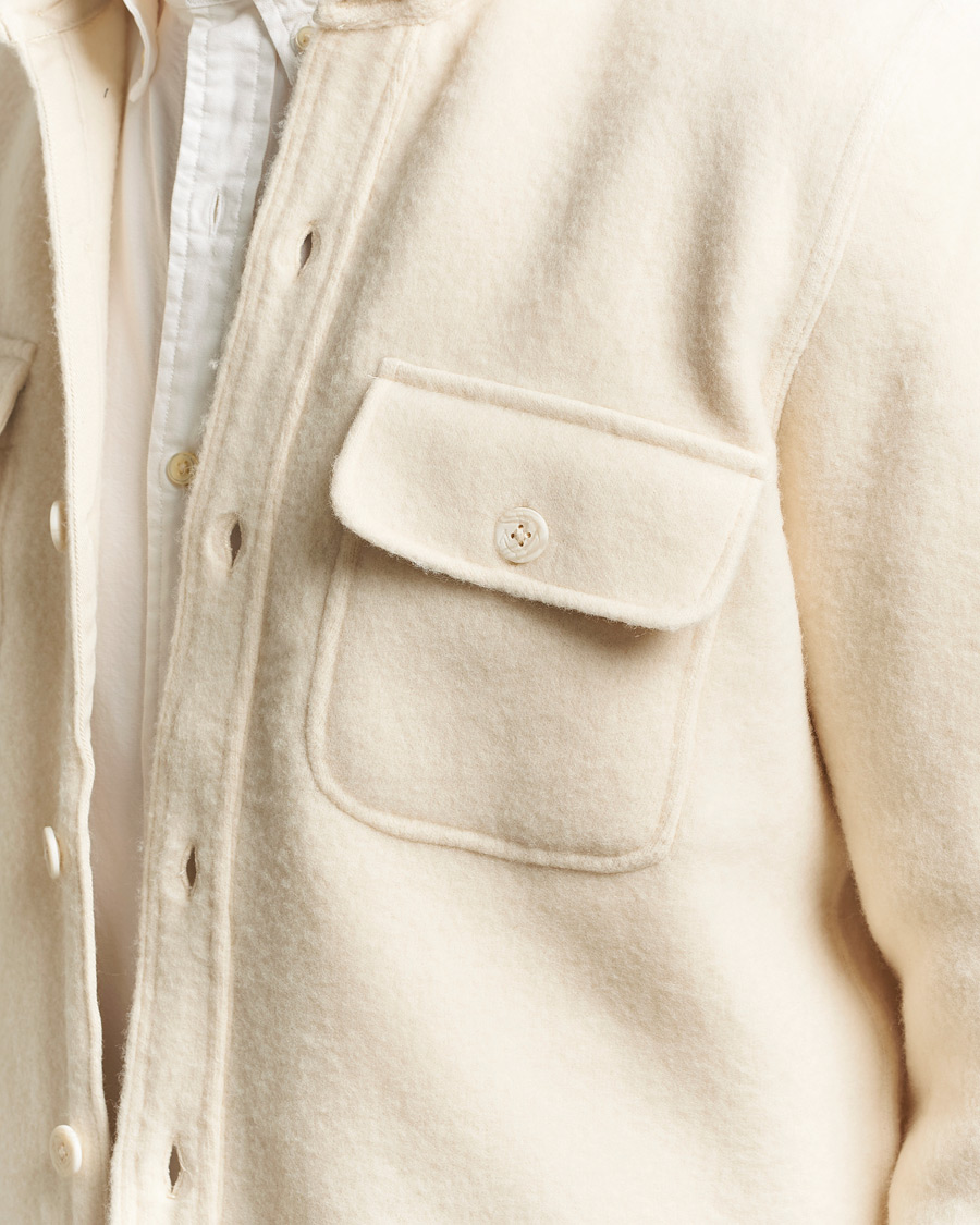 Mies | Kauluspaidat | Polo Ralph Lauren | Felted Wool Pocket Shirt Andover Cream