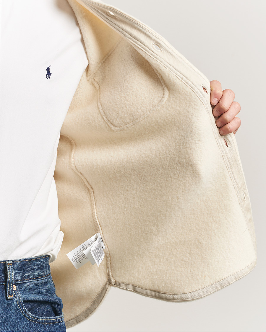 Mies | Kauluspaidat | Polo Ralph Lauren | Felted Wool Pocket Shirt Andover Cream