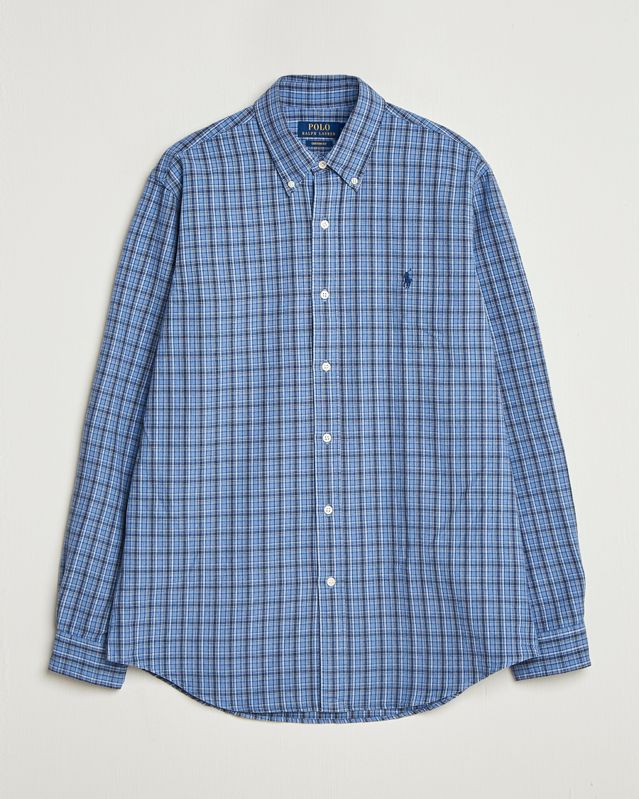 Mies | Kauluspaidat | Polo Ralph Lauren | Custom Fit Checked Shirt Blue Heather Multi