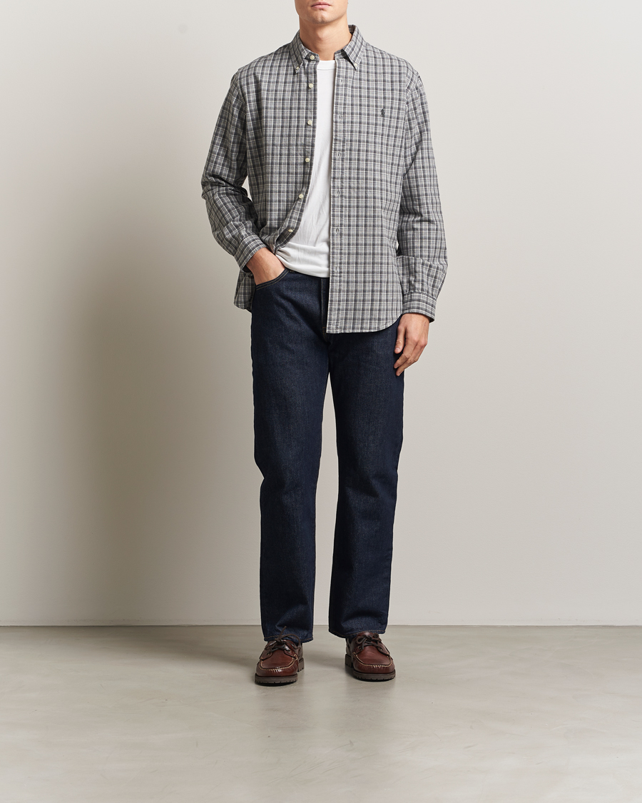 Mies | Kauluspaidat | Polo Ralph Lauren | Custom Fit Checked Shirt Grey Heather Multi