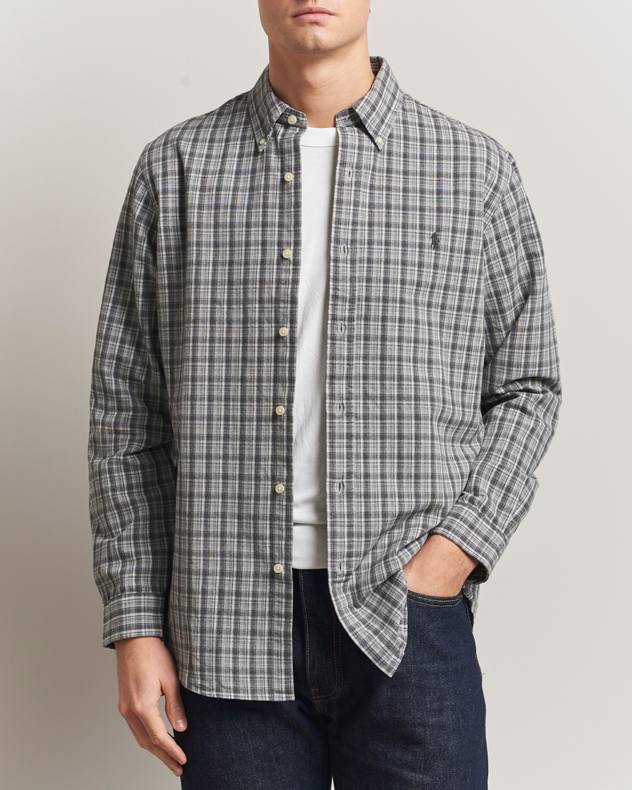 Mies | Kauluspaidat | Polo Ralph Lauren | Custom Fit Checked Shirt Grey Heather Multi