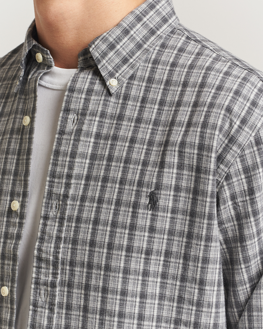 Mies | Kauluspaidat | Polo Ralph Lauren | Custom Fit Checked Shirt Grey Heather Multi