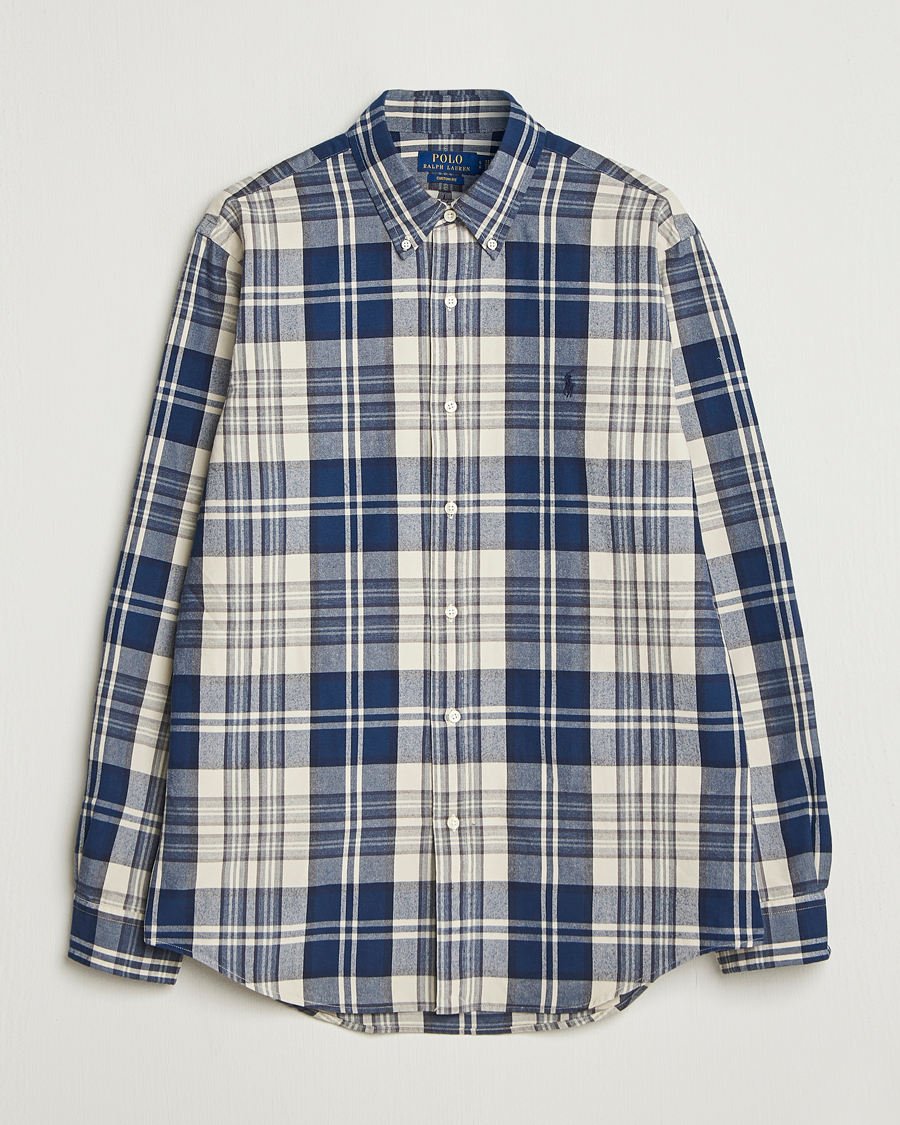 Mies | Kauluspaidat | Polo Ralph Lauren | Custom Fit Checked Shirt White/Navy Multi