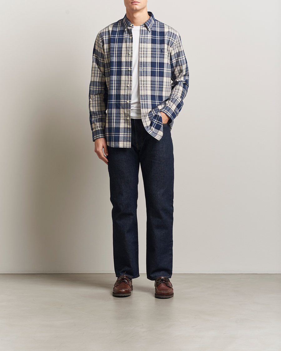 Mies | Kauluspaidat | Polo Ralph Lauren | Custom Fit Checked Shirt White/Navy Multi