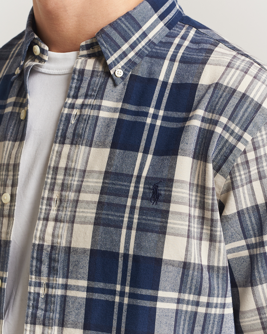 Mies | Kauluspaidat | Polo Ralph Lauren | Custom Fit Checked Shirt White/Navy Multi