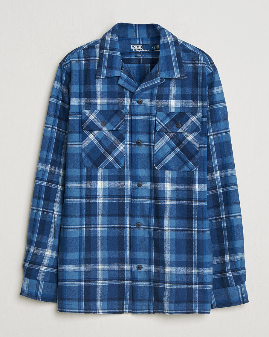 Mies | Kauluspaidat | Polo Ralph Lauren | Plainweave Wool Pocket Shirt Blue Heather Multi