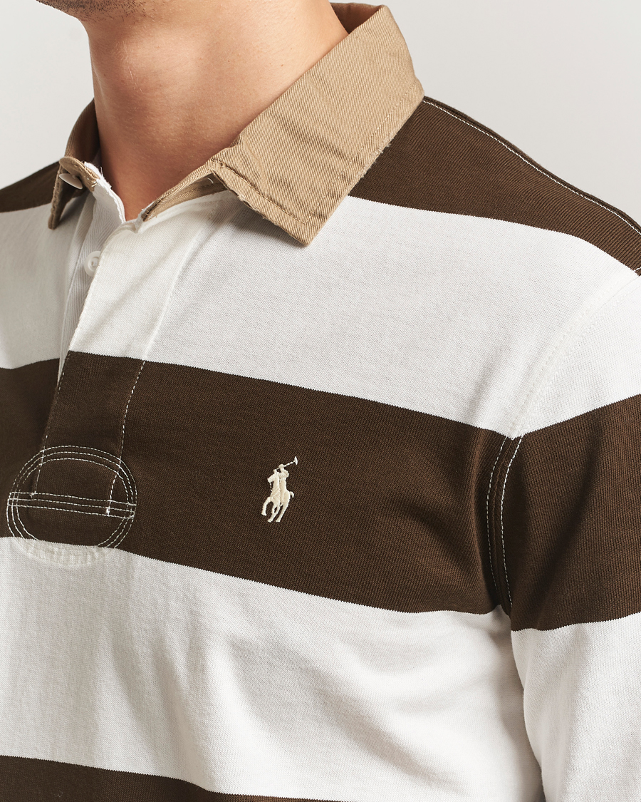 Mies | Puserot | Polo Ralph Lauren | Long Sleeve Rugby Sweater Dark Brown/Cream