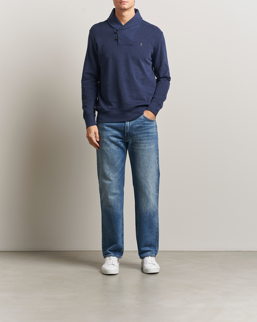 Mies | Puserot | Polo Ralph Lauren | Double Knitted Shawl Collar Sweater Navy Heather