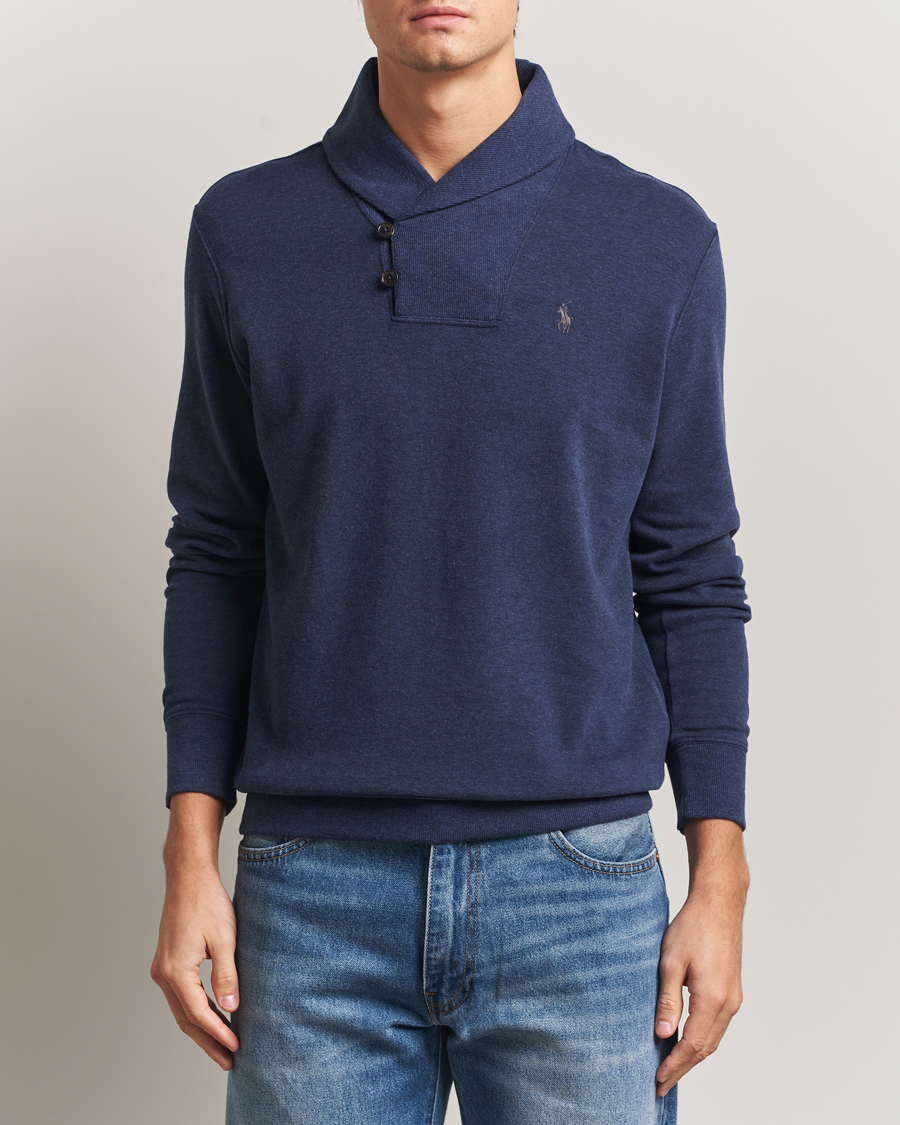 Mies | Puserot | Polo Ralph Lauren | Double Knitted Shawl Collar Sweater Navy Heather