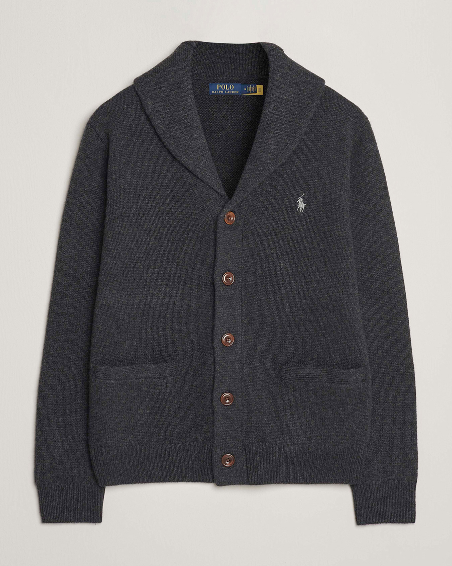 Mies | Puserot | Polo Ralph Lauren | Wool/Cashmere Shawl Collar Cardigan Granite Heather