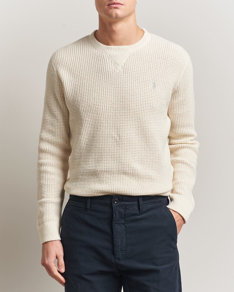 Mies | Puserot | Polo Ralph Lauren | Cotton/Wool Pullover Andover Cream