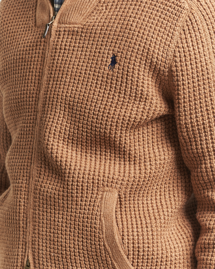 Mies | Puserot | Polo Ralph Lauren | Cotton/Wool Full Zip Brown Sugar Melange