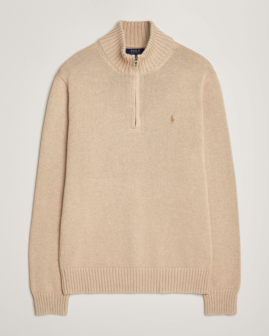 Mies | Puserot | Polo Ralph Lauren | Cotton Pullover Half Zip Dune Melange