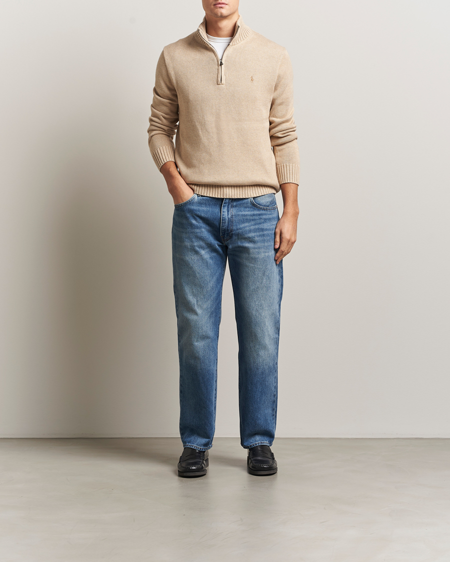 Mies | Puserot | Polo Ralph Lauren | Cotton Pullover Half Zip Dune Melange