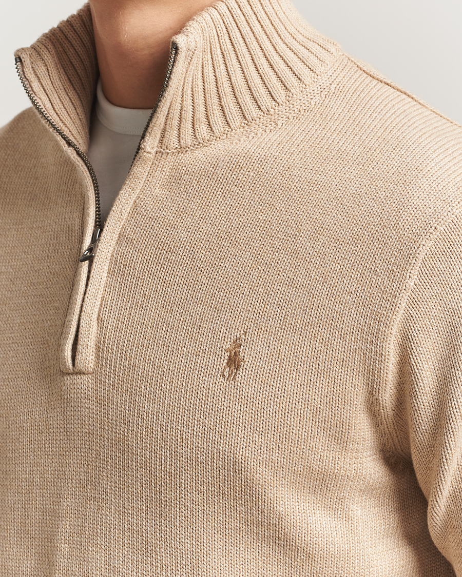 Mies | Puserot | Polo Ralph Lauren | Cotton Pullover Half Zip Dune Melange