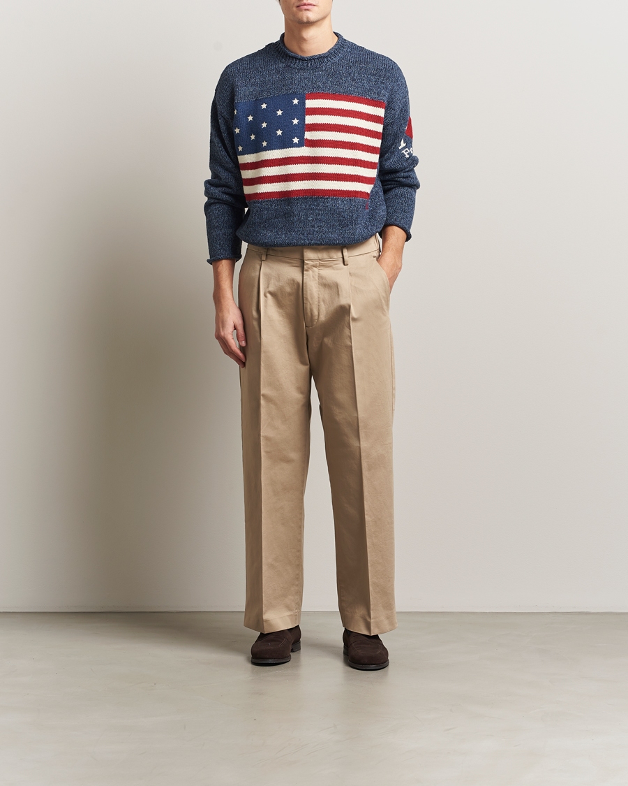Mies | Puserot | Polo Ralph Lauren | Cotton Flag Sweater Blue Marl
