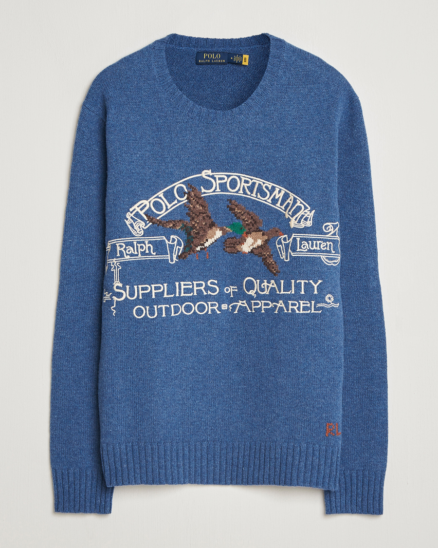 Mies | Puserot | Polo Ralph Lauren | Cotton/Wool Printed Sweater Blue Multi