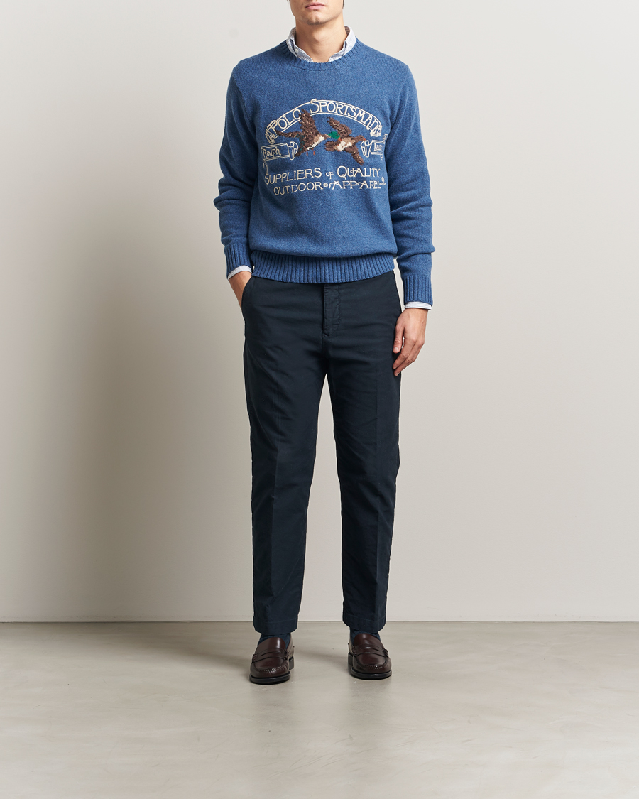 Mies | Puserot | Polo Ralph Lauren | Cotton/Wool Printed Sweater Blue Multi