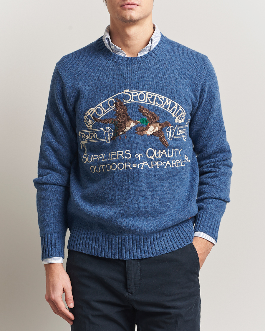 Mies | Puserot | Polo Ralph Lauren | Cotton/Wool Printed Sweater Blue Multi