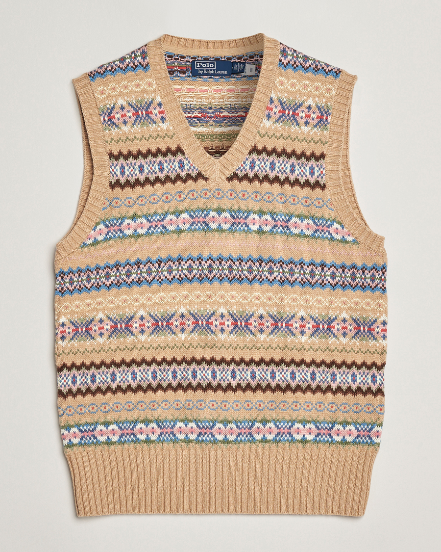 Mies | Puserot | Polo Ralph Lauren | Cotton Wool Long Sleeve Sweater Tan Multi