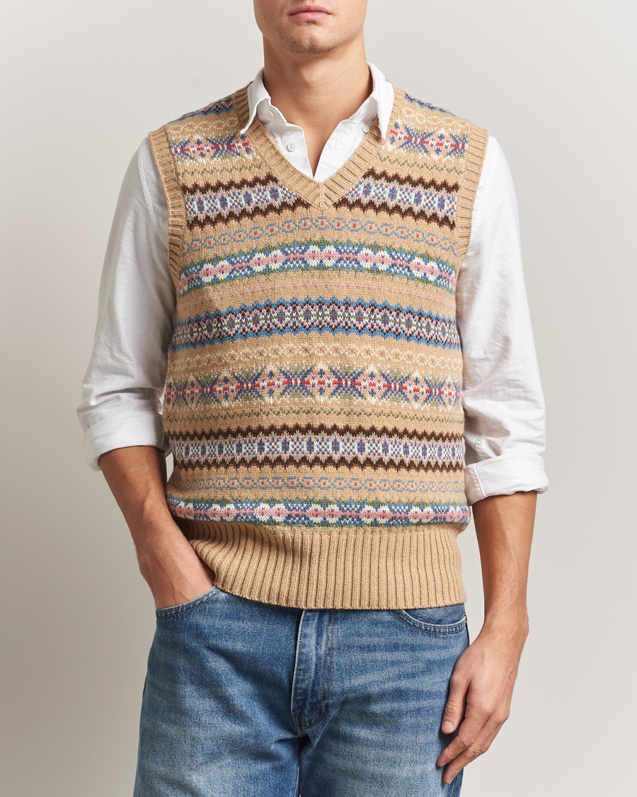Mies | Puserot | Polo Ralph Lauren | Cotton Wool Long Sleeve Sweater Tan Multi