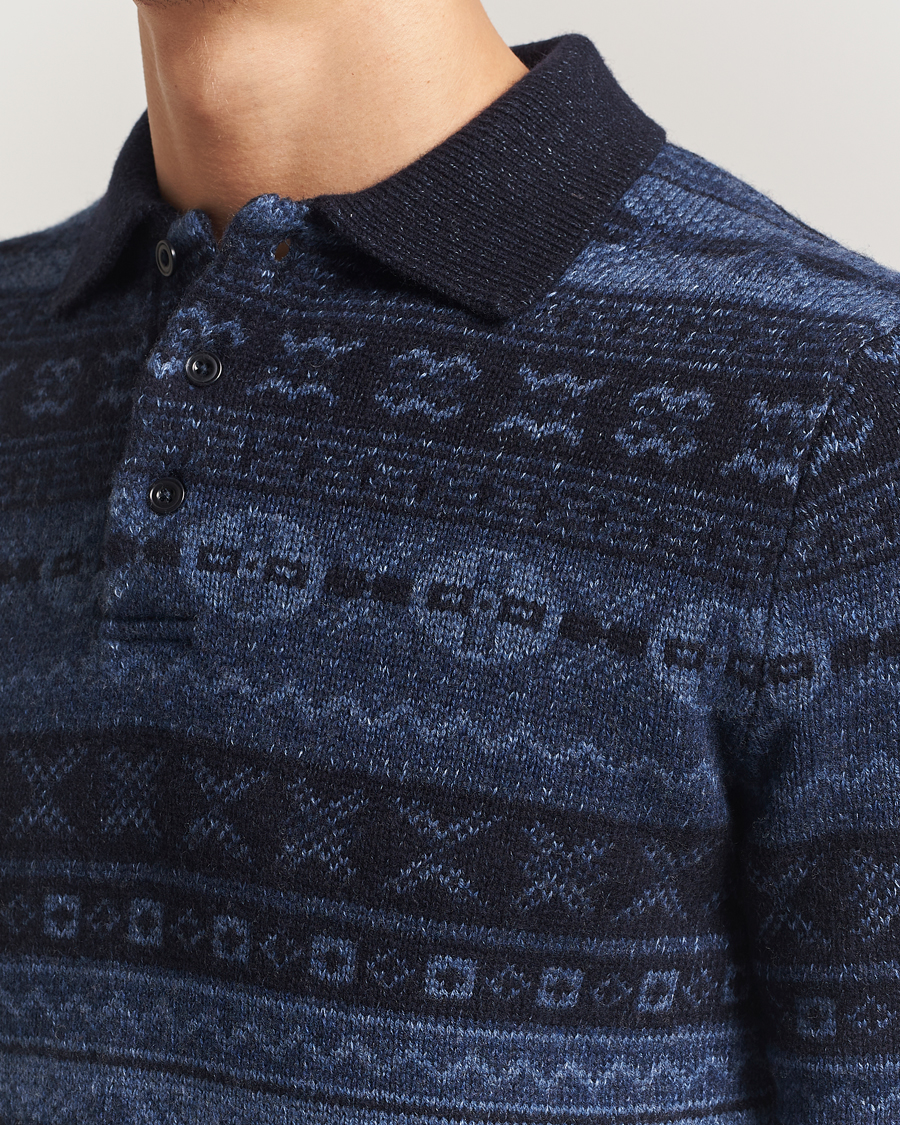 Mies | Puserot | Polo Ralph Lauren | Wool/Linen Blend Long Sleeve Sweater Navy Multi