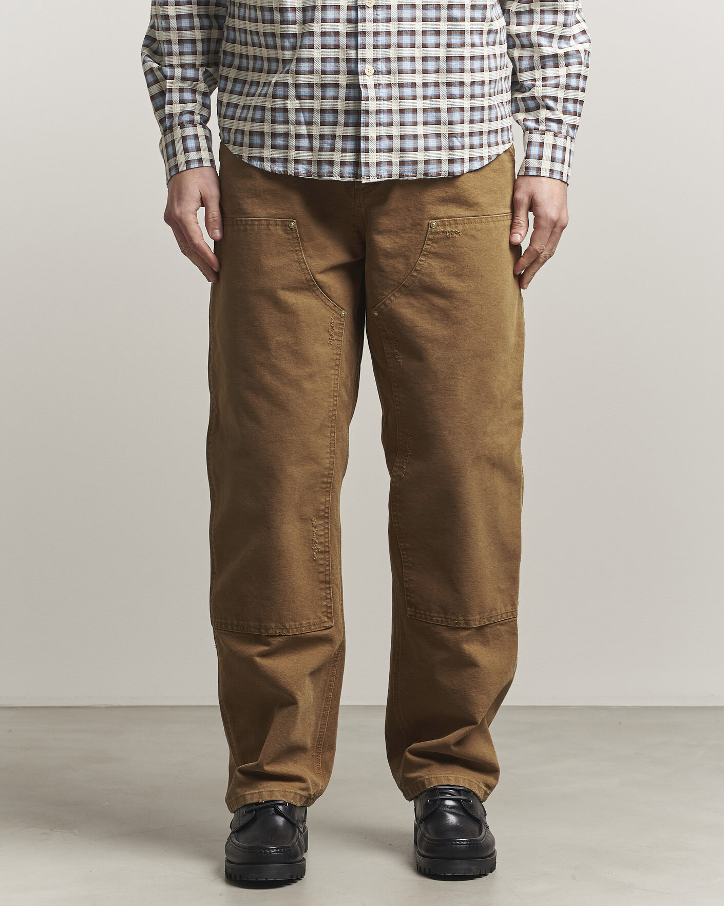 Mies | Housut | Carhartt WIP | Double Knee Pants Hamilton Brown Grind Washed