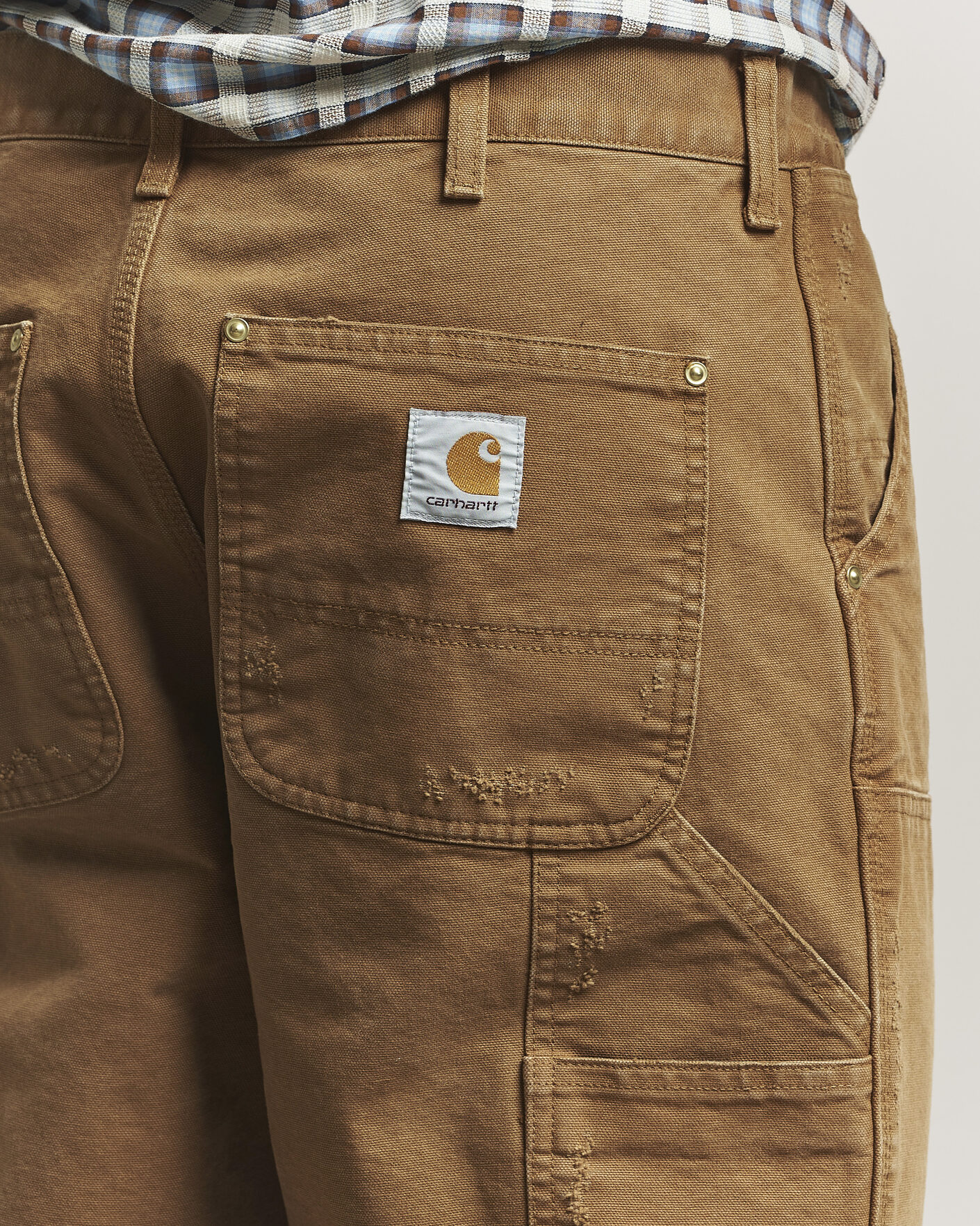 Mies | Housut | Carhartt WIP | Double Knee Pants Hamilton Brown Grind Washed