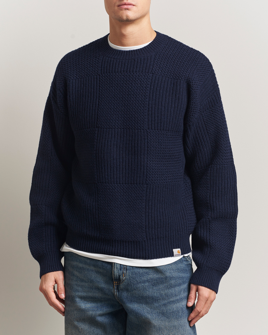 Mies | Puserot | Carhartt WIP | Bishop Knitted Sweater Dark Navy