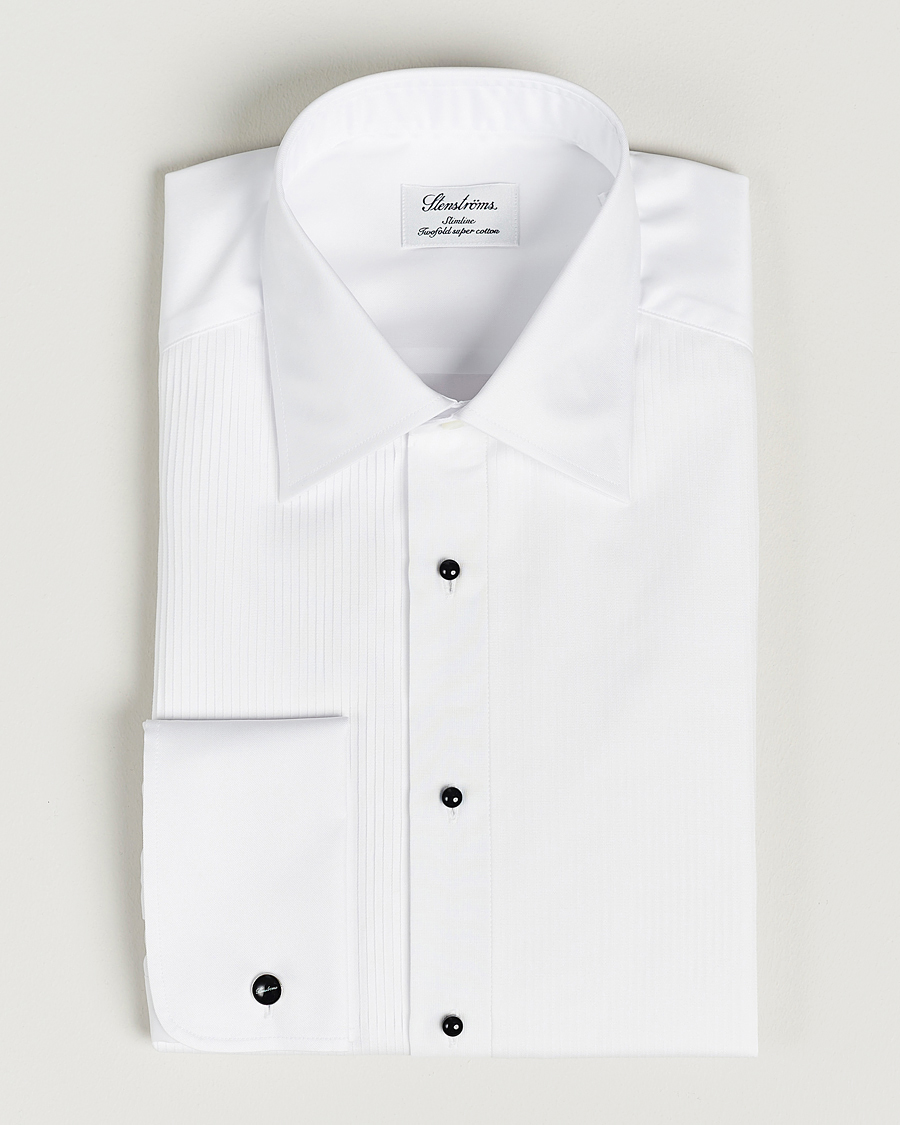 Mies | Kauluspaidat | Stenströms | Slimline Open Smoking Shirt White
