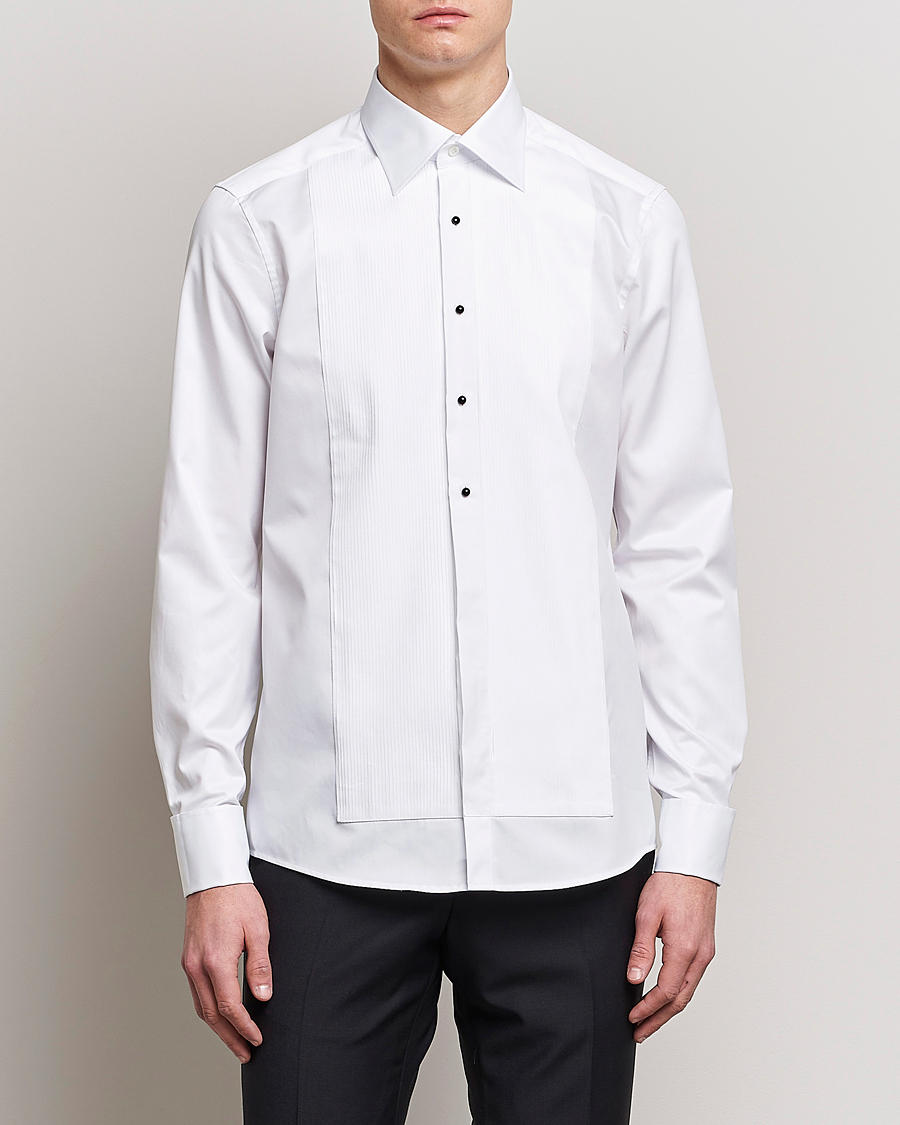 Mies | Kauluspaidat | Stenströms | Slimline Open Smoking Shirt White