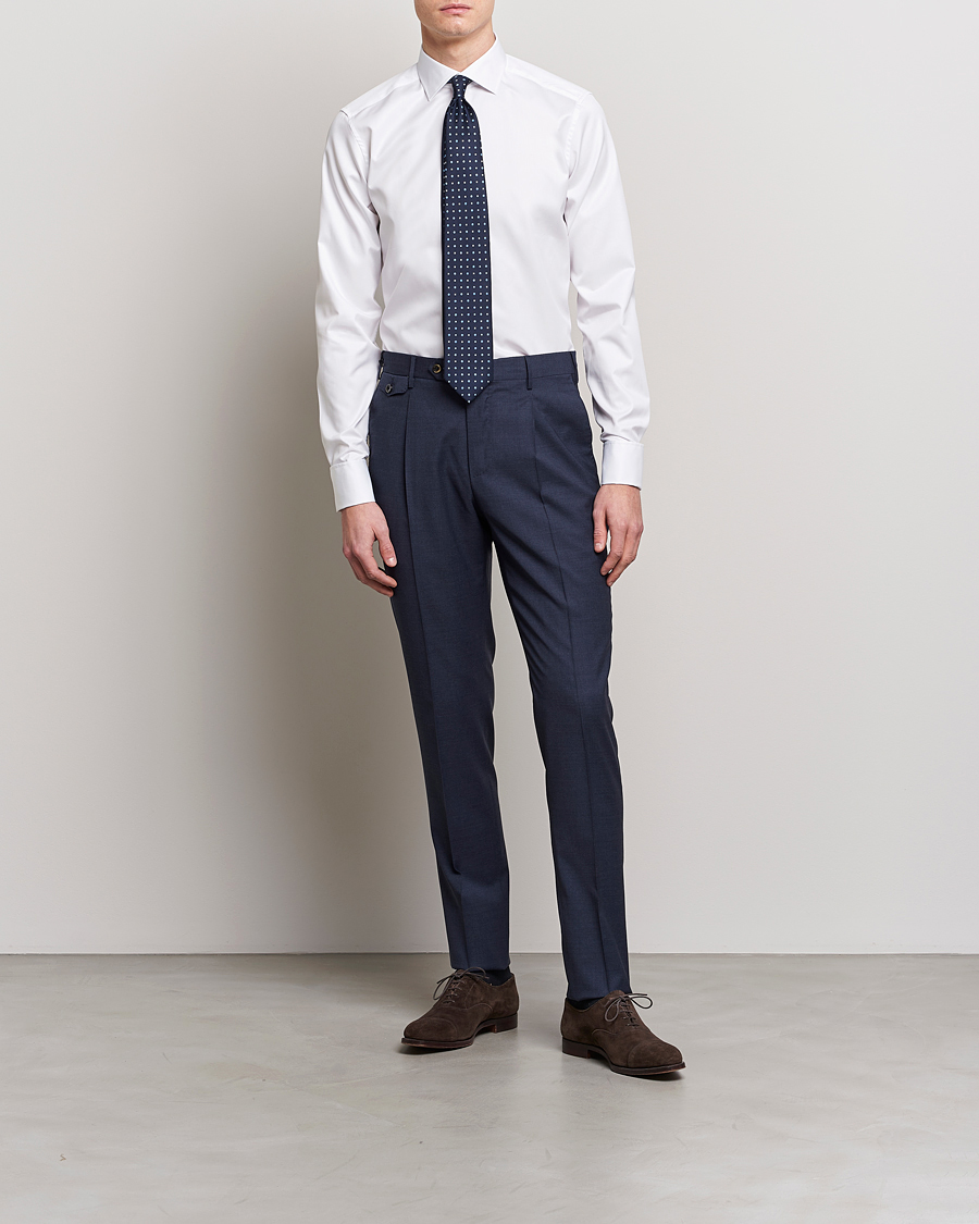Mies | Kauluspaidat | Stenströms | Superslim Double Cuff Cotton Shirt White