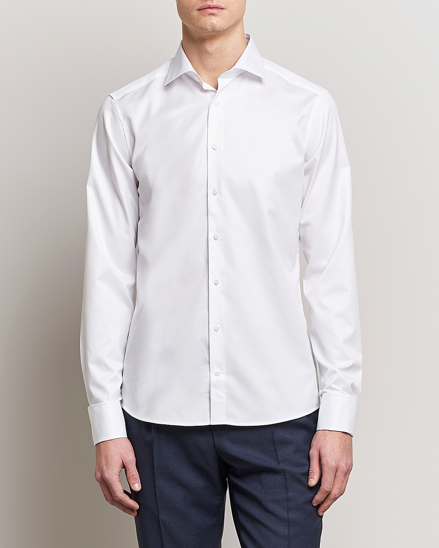 Mies | Kauluspaidat | Stenströms | Superslim Double Cuff Cotton Shirt White