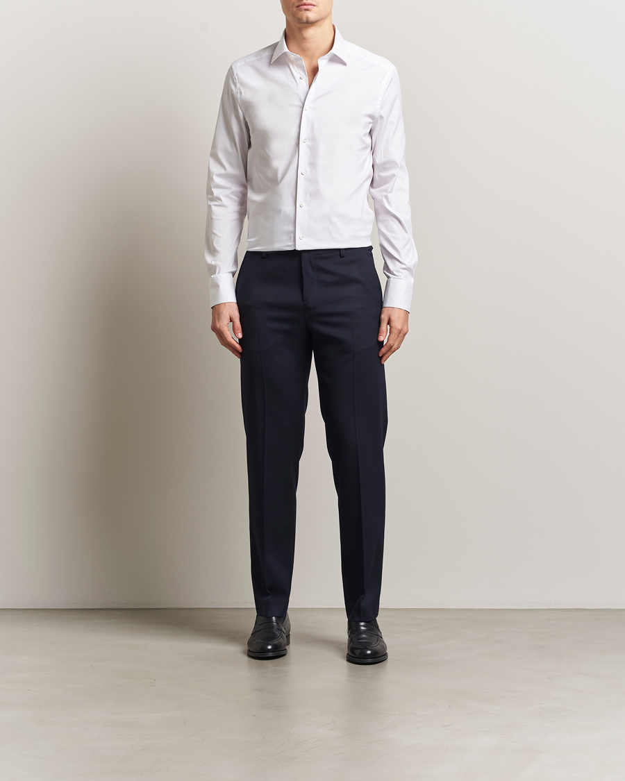 Mies | Kauluspaidat | Stenströms | Slimline Cotton Stretch Shirt White