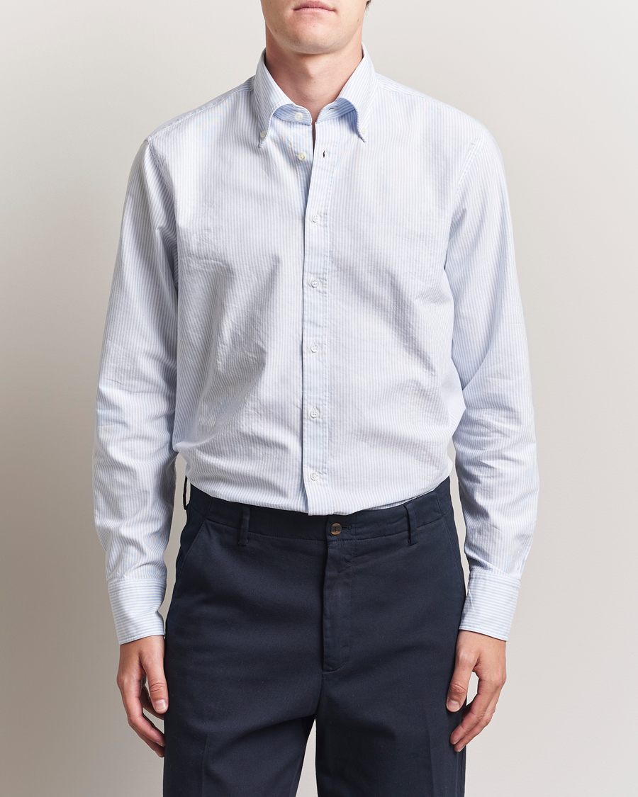 Mies | Kauluspaidat | Stenströms | Regular Fit Oxford Shirt Blue/White