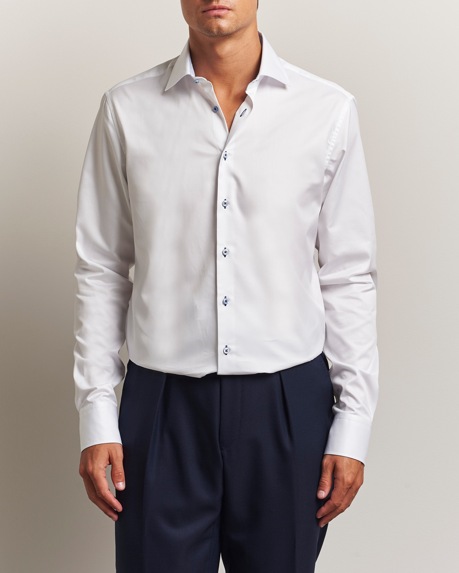 Mies | Kauluspaidat | Stenströms | Regular Fit X-Long Sleeve Contrast Shirt White