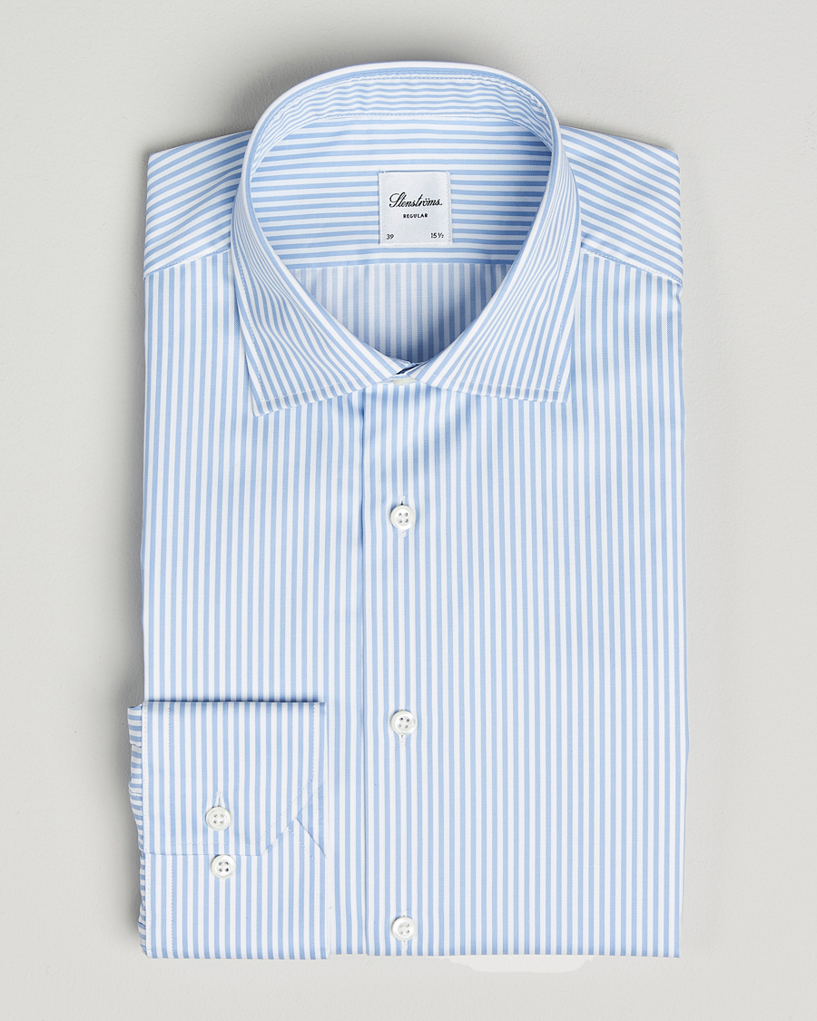 Mies | Kauluspaidat | Stenströms | Regular Fit Striped Cut Away Shirt Blue/White