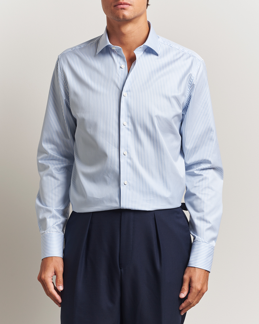 Mies | Kauluspaidat | Stenströms | Regular Fit Striped Cut Away Shirt Blue/White