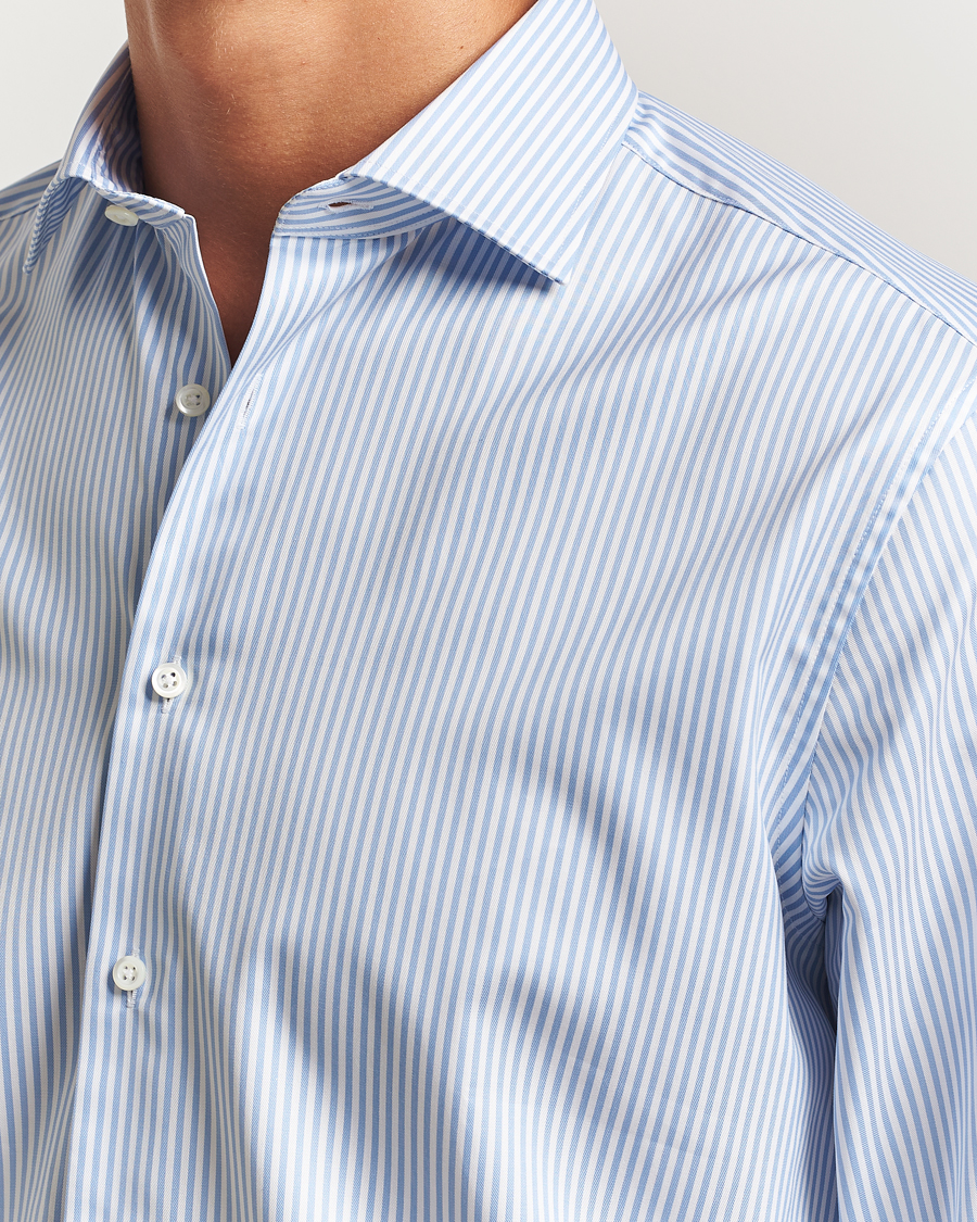 Mies | Kauluspaidat | Stenströms | Regular Fit Striped Cut Away Shirt Blue/White