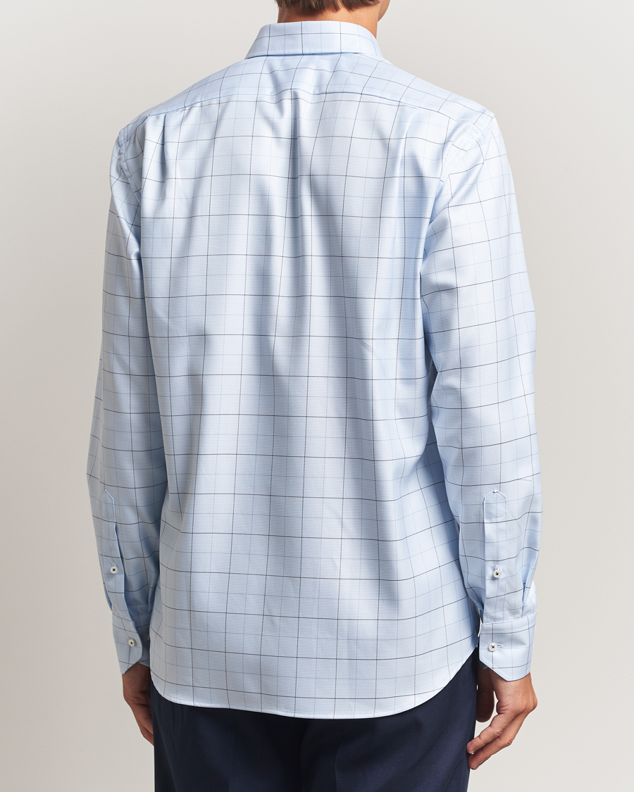Mies | Kauluspaidat | Stenströms | Regular Fit Cut Away Windowpane Shirt Blue